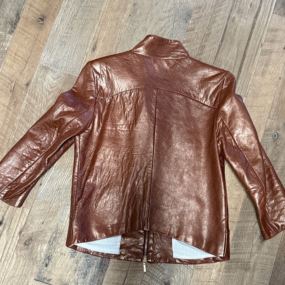 Rebecca Minkoff Metallic Copper Leather Jacket - Picture 12 of 16